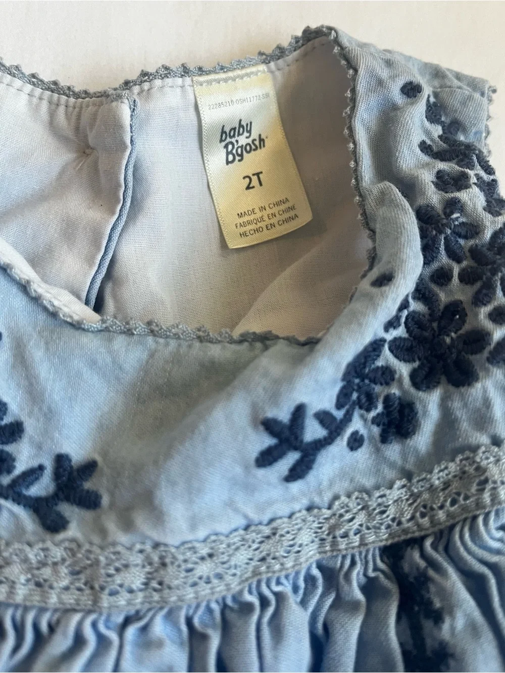 Osh Kosh Chambray Sleeveless Toddler Girl's Dress Size 2T